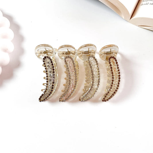 Crystal banana clip 6cm rhinestone embellished all colours