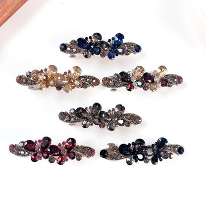 Crystal rhinestone barrette hair clip in 6 colours for women