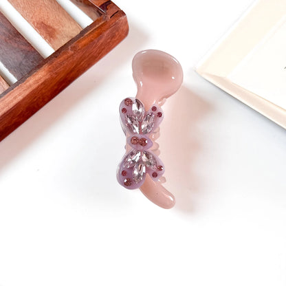 Lilac Crystal Bow Banana Clip, cute banana clip