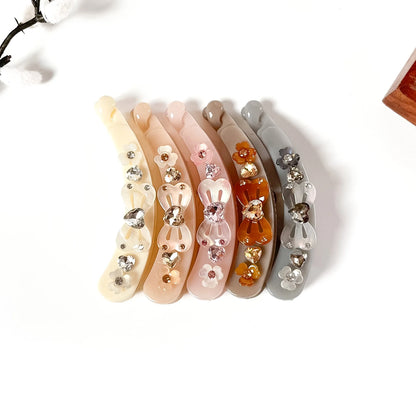 Crystal Bow Lock Banana Clip in six colours