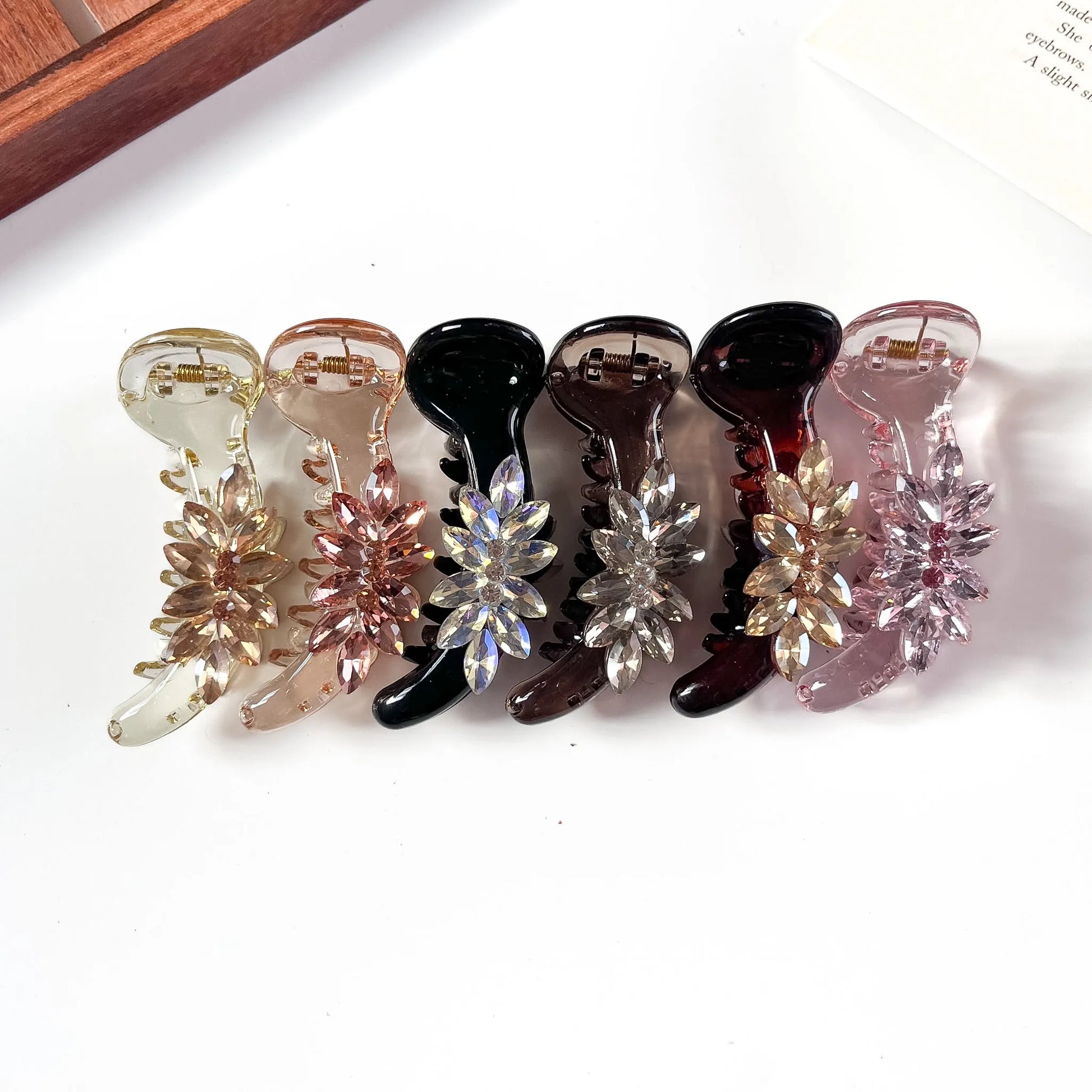 Crystal Flower Banana Clip in all colors