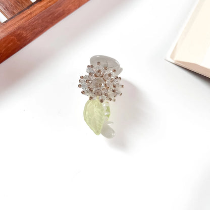 Clear crystal flower leaf banana clip for hair