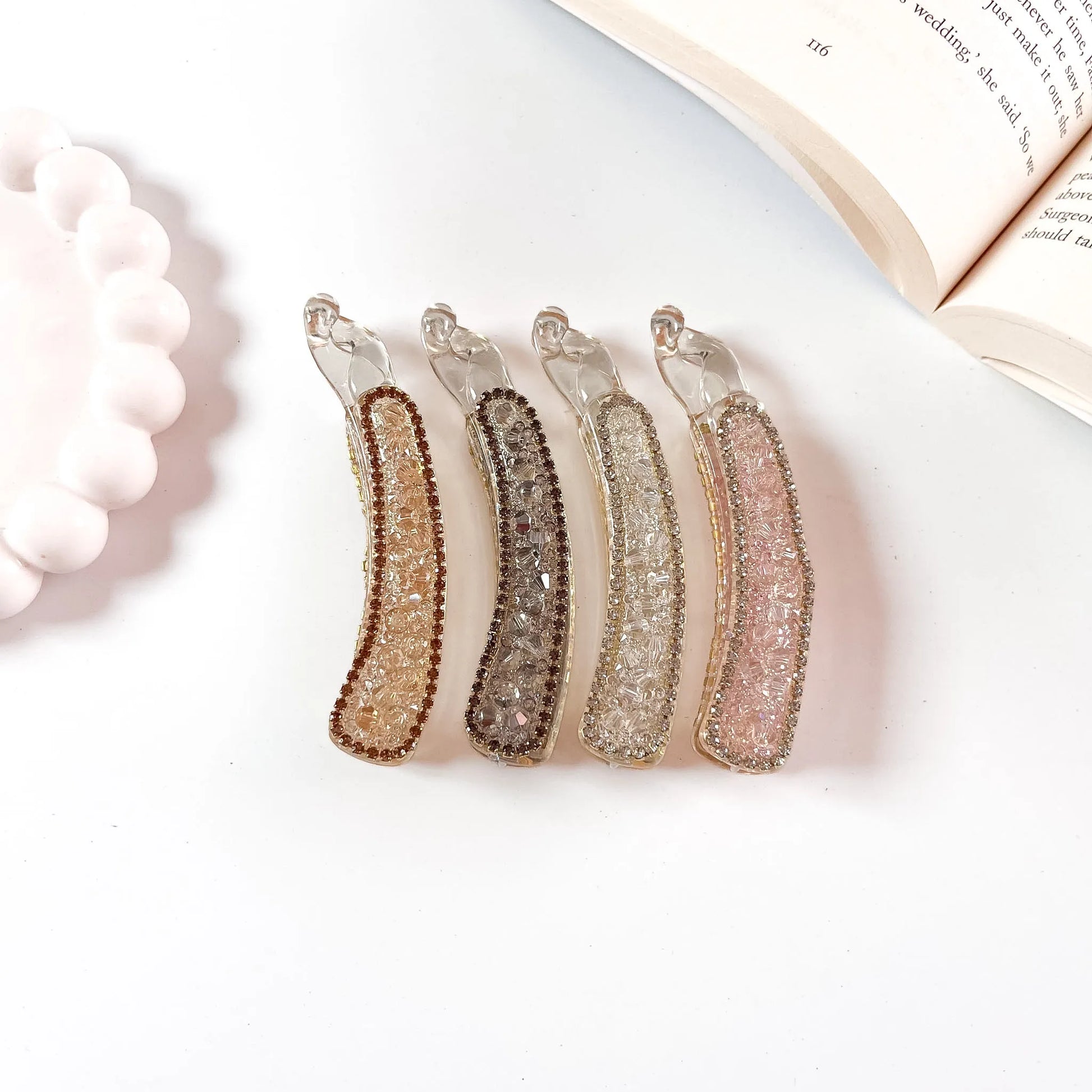 Crystal lock banana clip all colours rhinestone stone hair clutcher