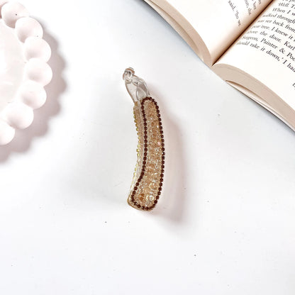 Crystal lock banana clip amber champagne rhinestone banana clip