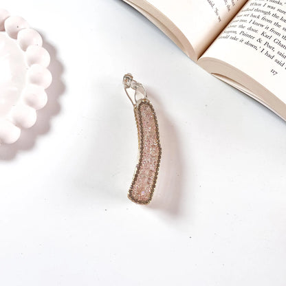 Crystal lock banana clip blush pink rhinestone stone banana clip