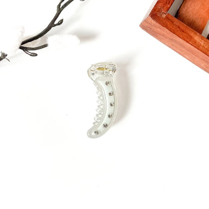 Blue Crystal Stud Banana Clip, 5cm banana clip with crystal studs