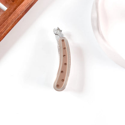 Nude Brown crystal stud lock banana clip decorative banana clutcher