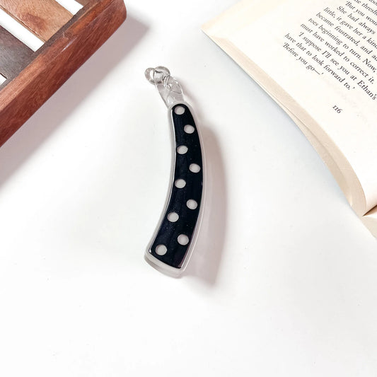 Dip dot lock banana clip black white dot hair clutcher