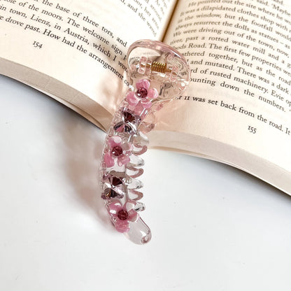 Elira Petal Banana Hair Clip – Floral 8cm Pink