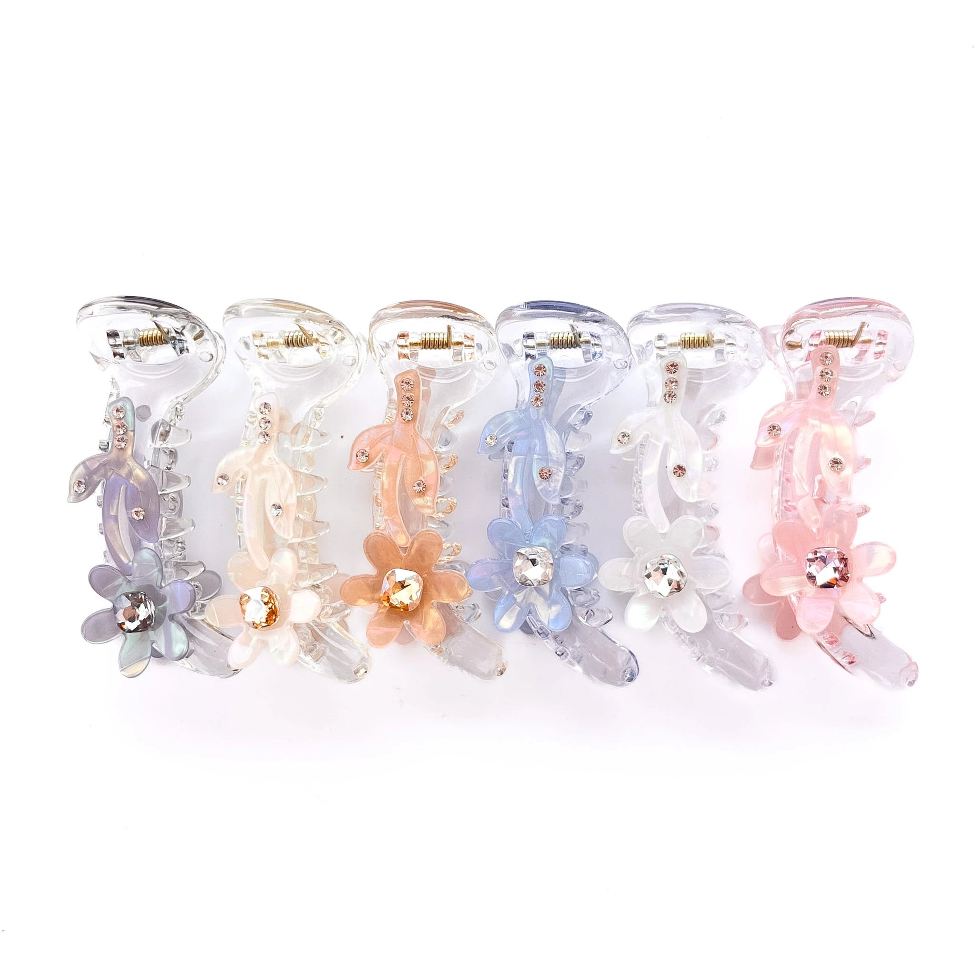 Pastel Floral Banana Hair Clip – Soft 8cm