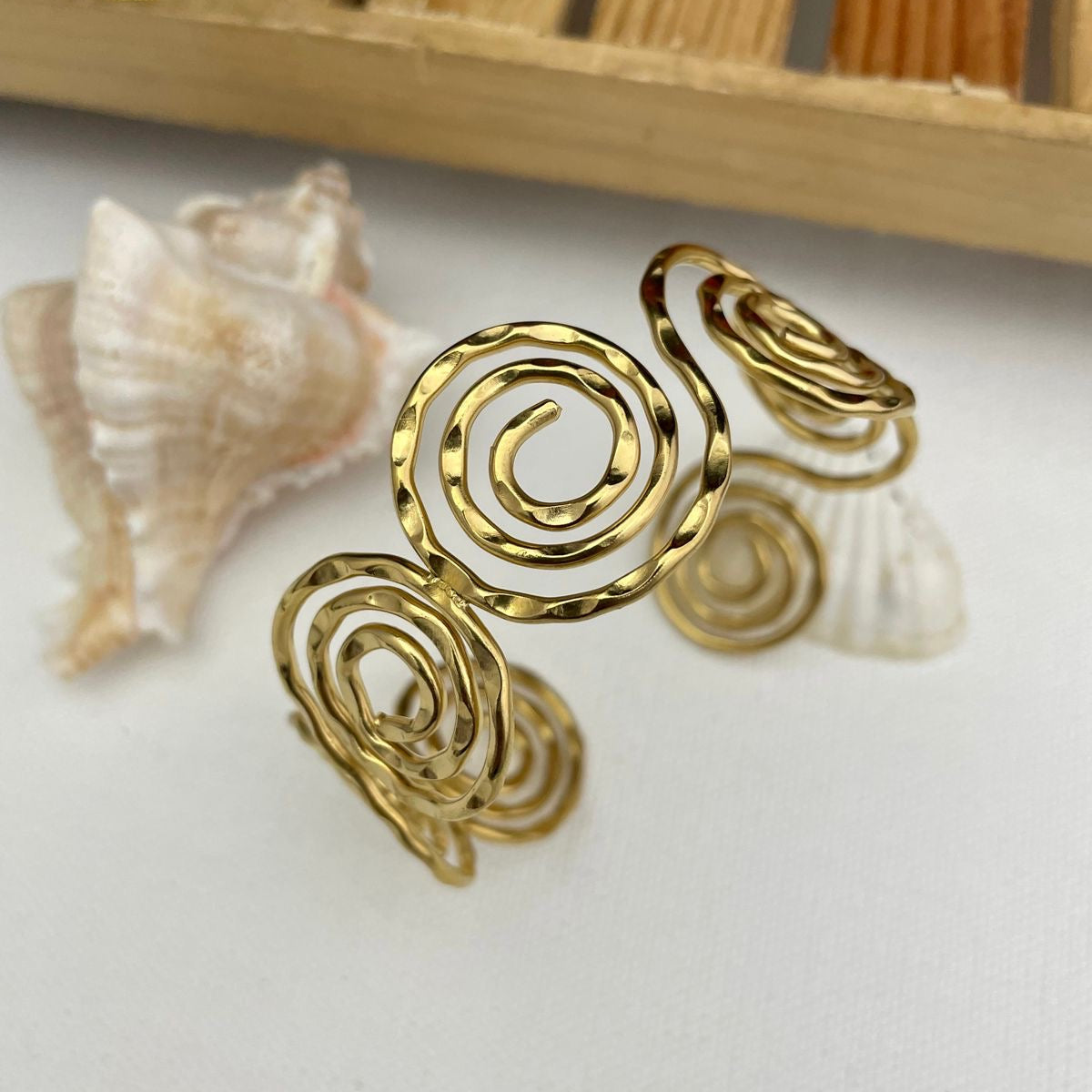 Golden Swirl Adjustable Bracelet