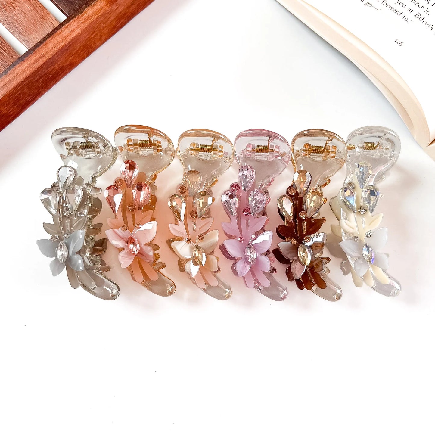 Floral Cascade Banana Clip in six colours