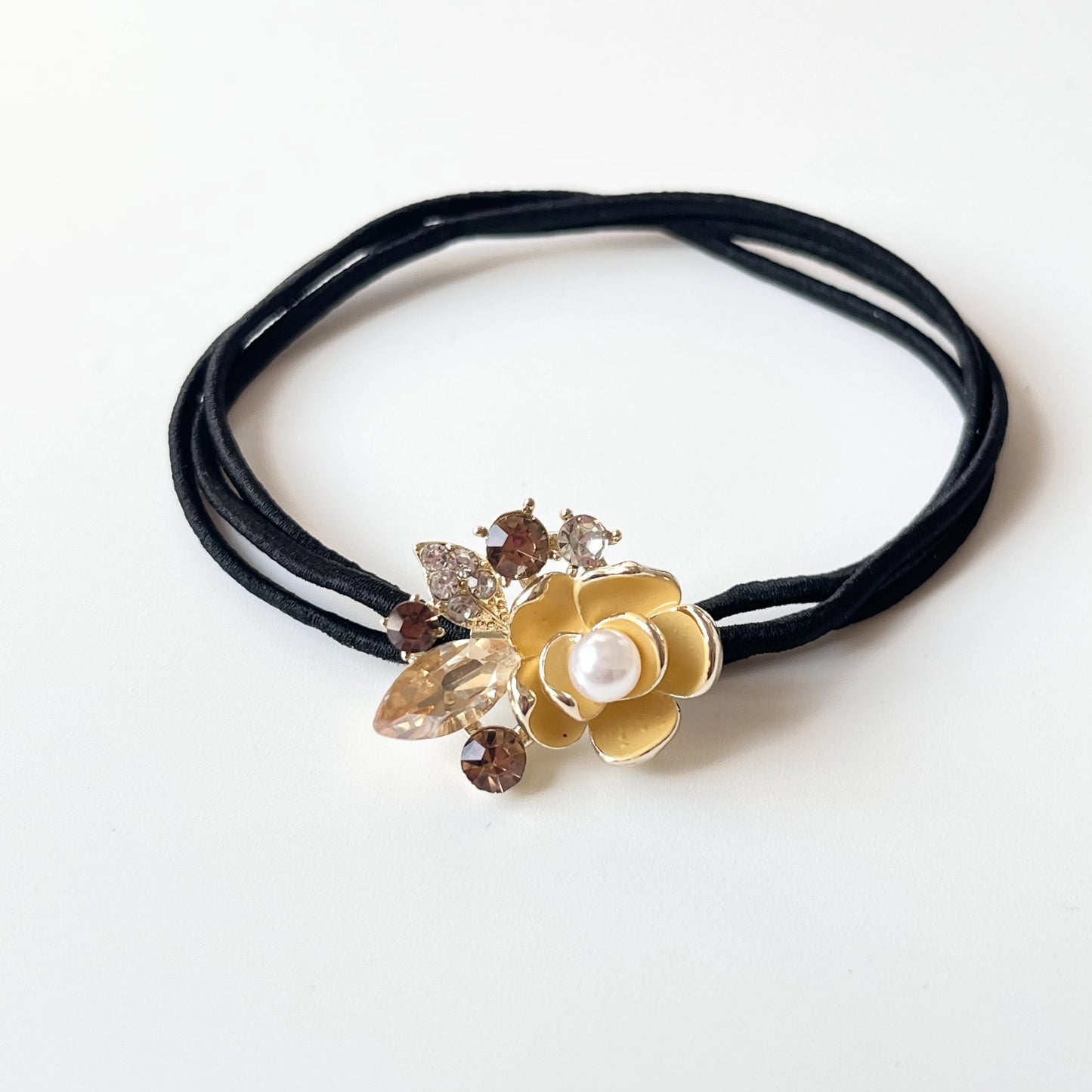 Floral Cluster Hair Tie Yellow