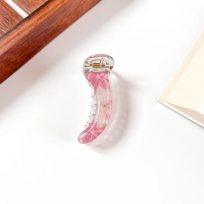 Floral frost banana clip small