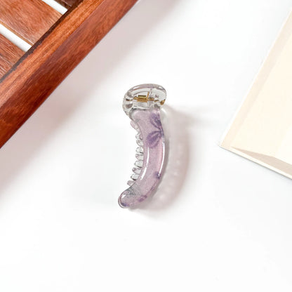 Floral frost banana clip small