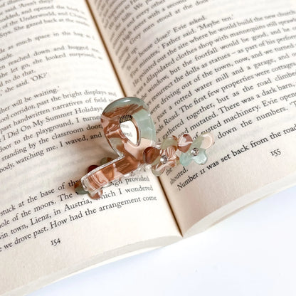Floral Loop Claw Clip Peach