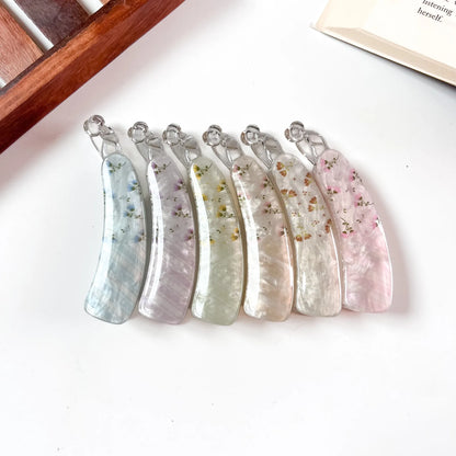 Floral pearl banana clip hair clutcher in six colours