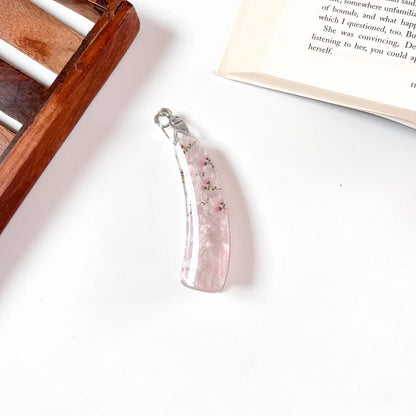 Pink floral banana clip, cute hair clutcher for women