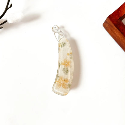 Champagne floral print glitter lock banana clip for thick hair