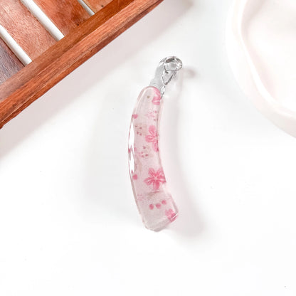 Pink floral print glitter lock banana clip cute banana clutcher