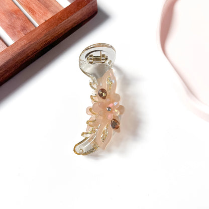 Champagne gold floral vine cutout banana clip large fancy banana clip for thick hair