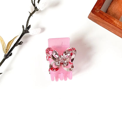 Flutter Gem Catch Clip – Elegant Stone Hair Clip Rose