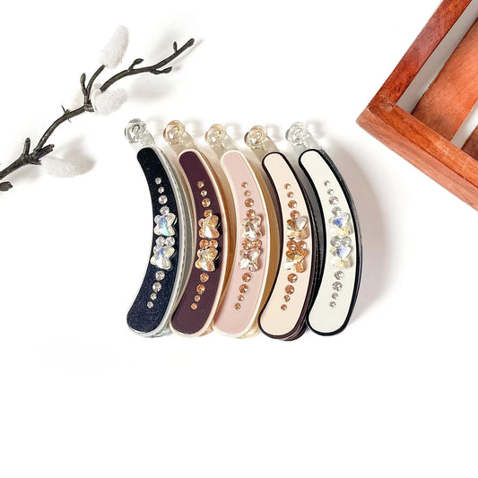 Flutter lock banana clips in 5 colours, fancy banana hair clips for women