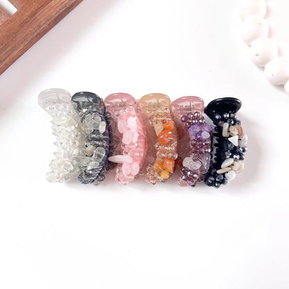 Gemstone Chip Banana Clip 5cm in six colours
