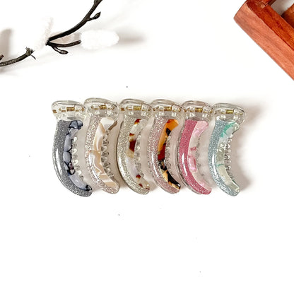 Glitz glitter banana clip in 6 colors tortoise marble