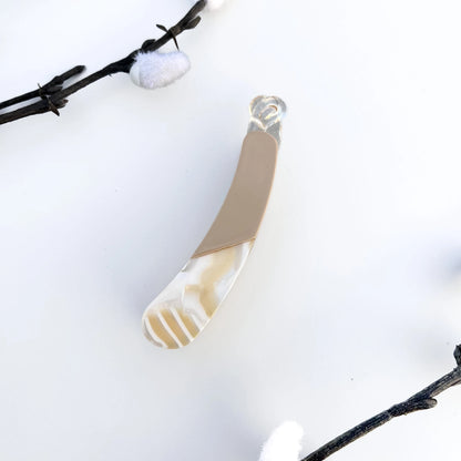 Gloss Gem Banana Clip(8cm) Beige