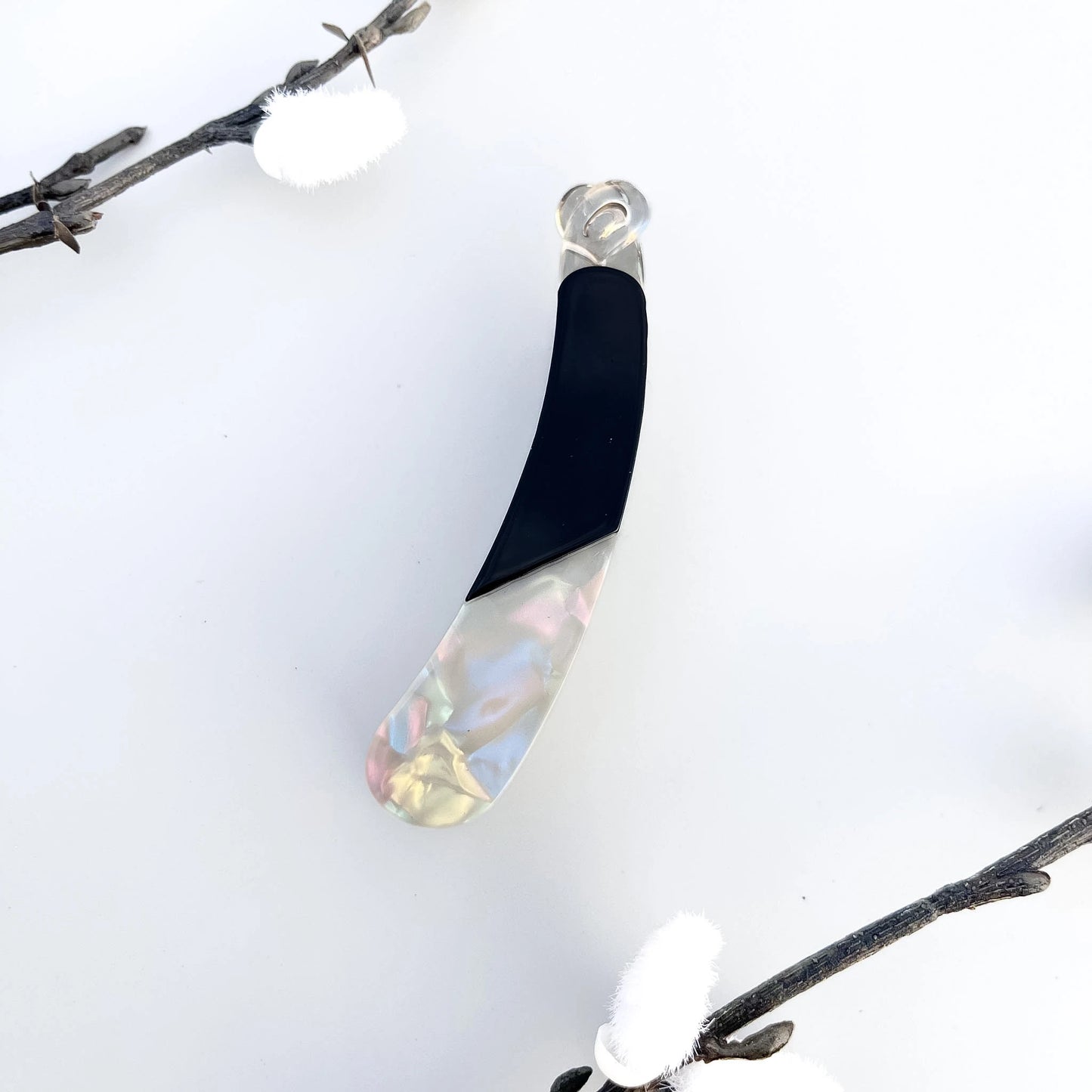 Gloss Gem Banana Clip(8cm) Black
