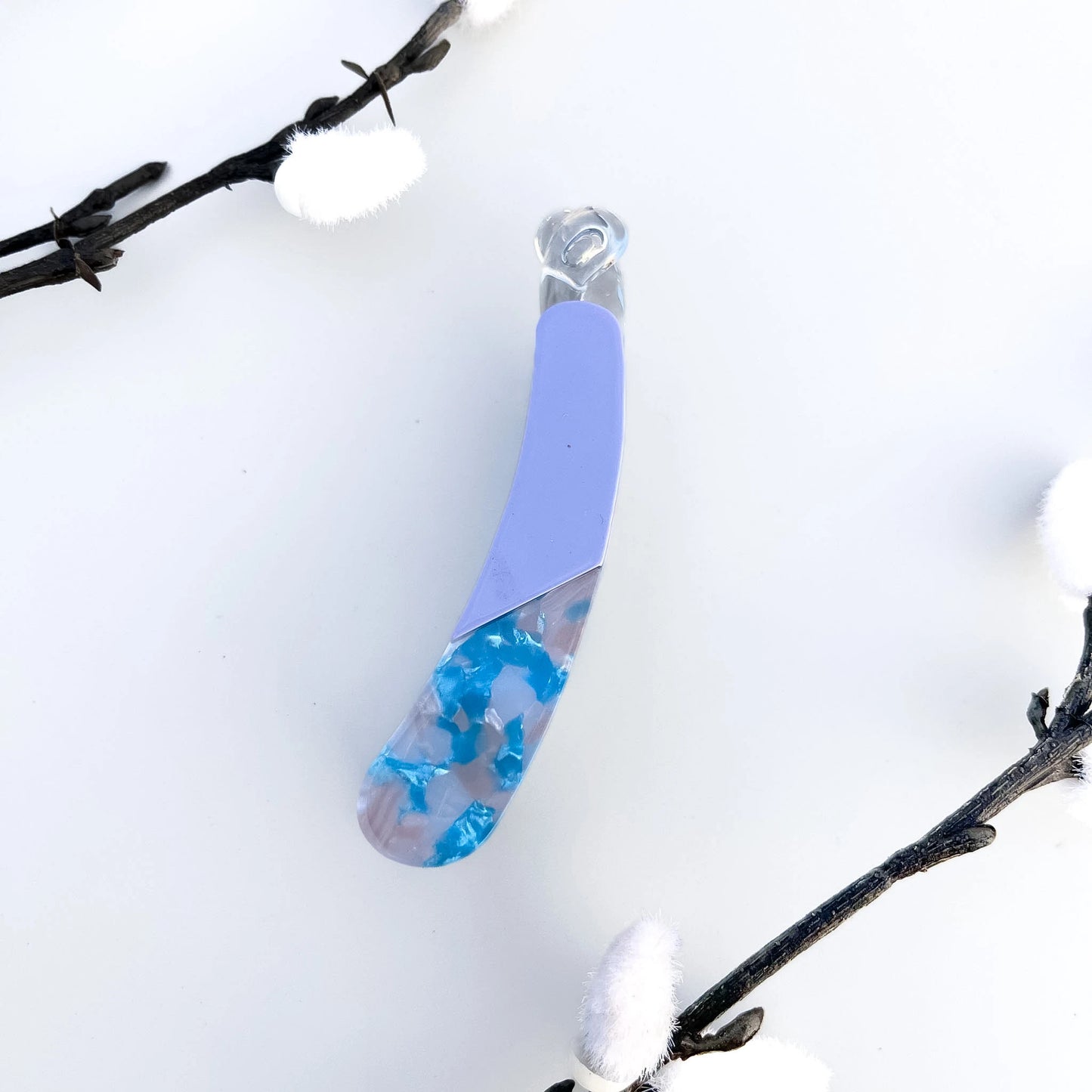 Gloss Gem Banana Clip(8cm) Blue