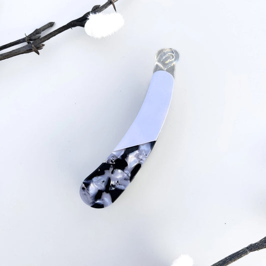 Gloss Gem Banana Clip(8cm) White