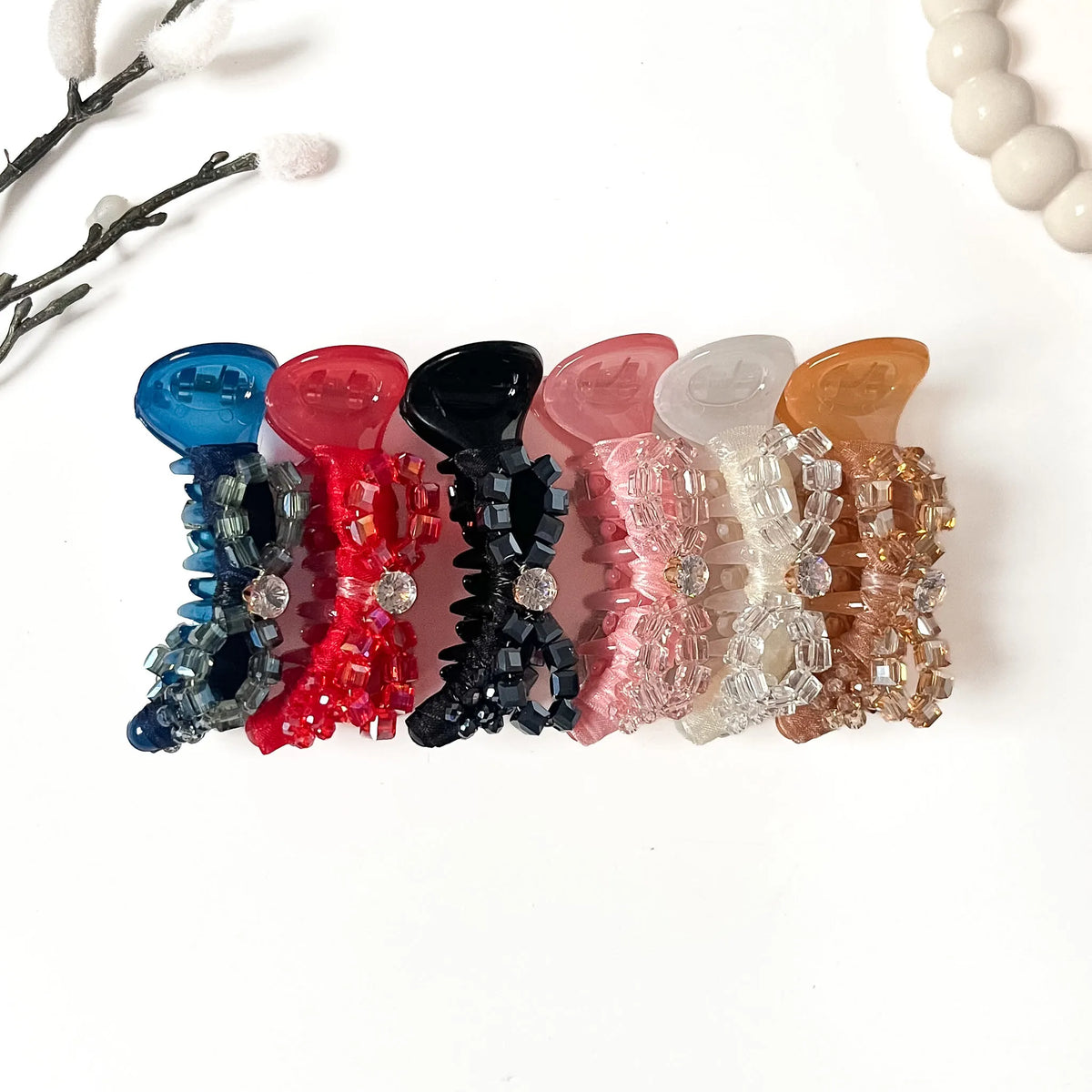 Ice Bow stylish crystal bow banana clips in six colours