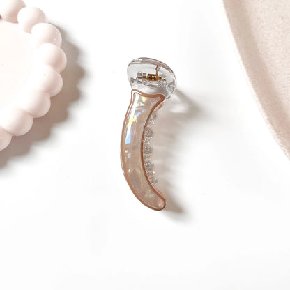 Iris shimmer banana clip in peach