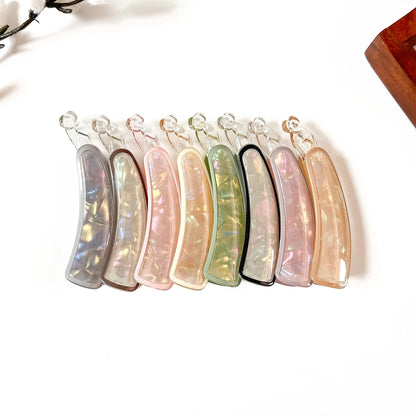 Iris shimmer lock banana clip in 7 colors grey mauve pink peach sage ivory