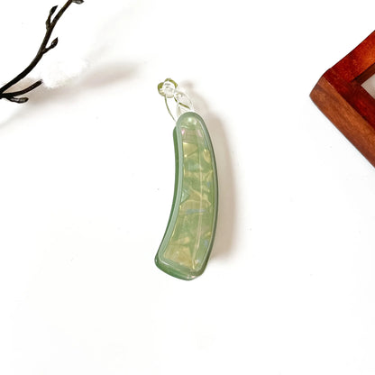 Iris shimmer lock banana clip in sage green