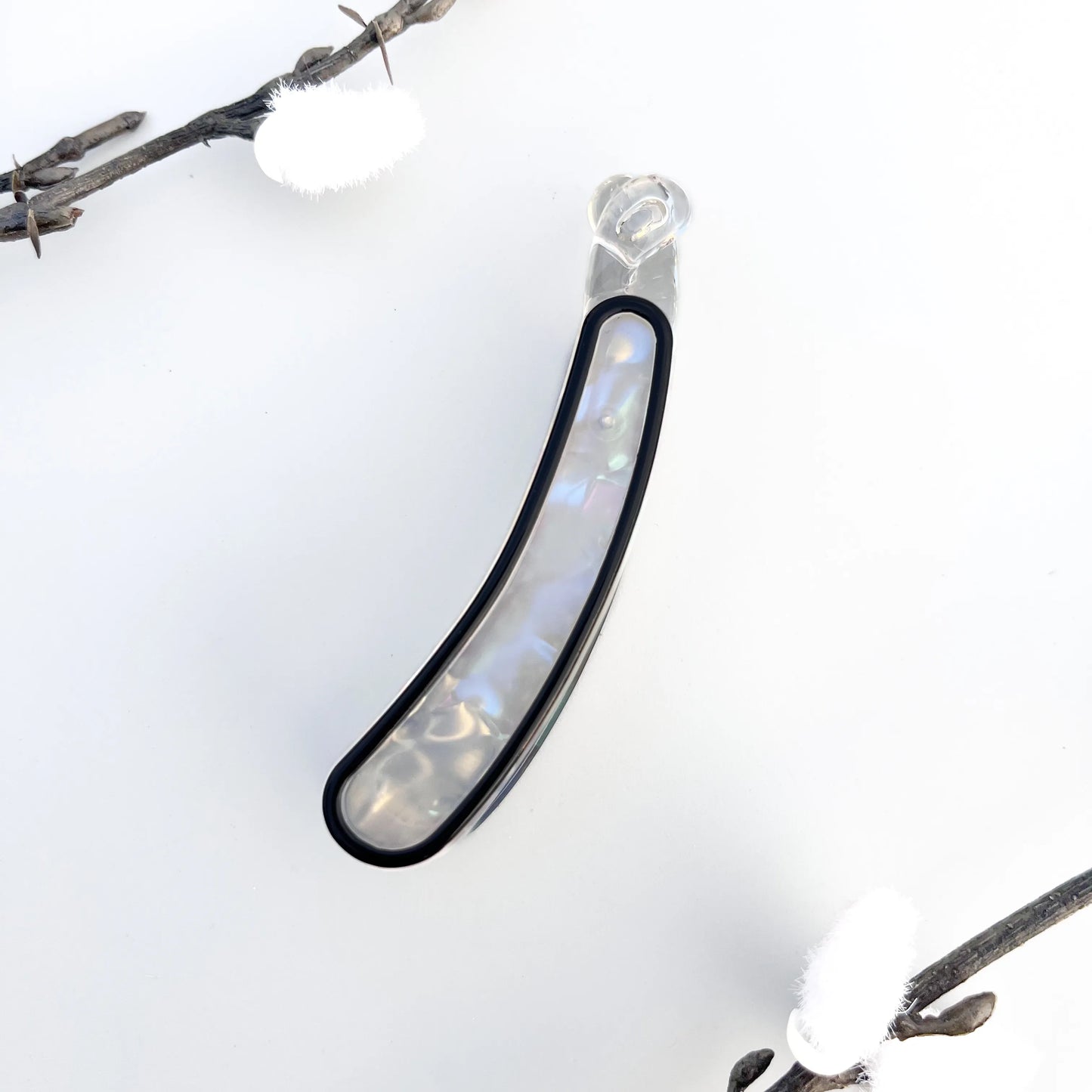 Iris Shine Lock Banana Clip(8cm) Black