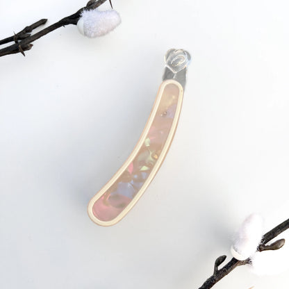 Iris Shine Lock Banana Clip(8cm) Cream