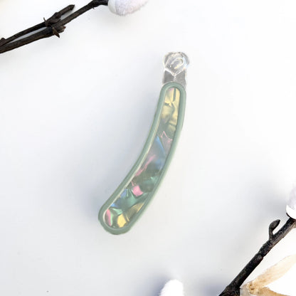 Iris Shine Lock Banana Clip(8cm) Green