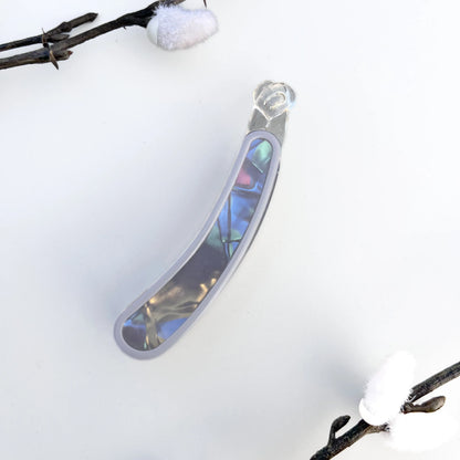 Iris Shine Lock Banana Clip(8cm) Grey
