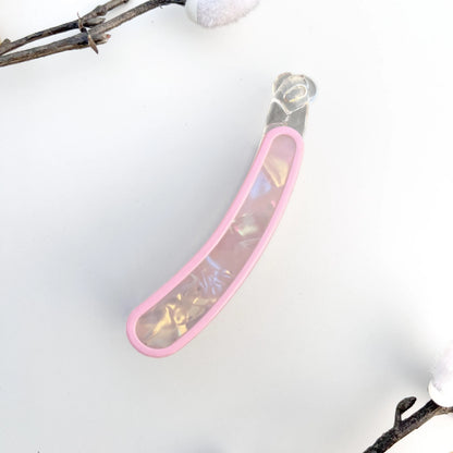 Iris Shine Lock Banana Clip(8cm) Pink