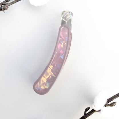 Iris Shine Lock Banana Clip(8cm) Purple