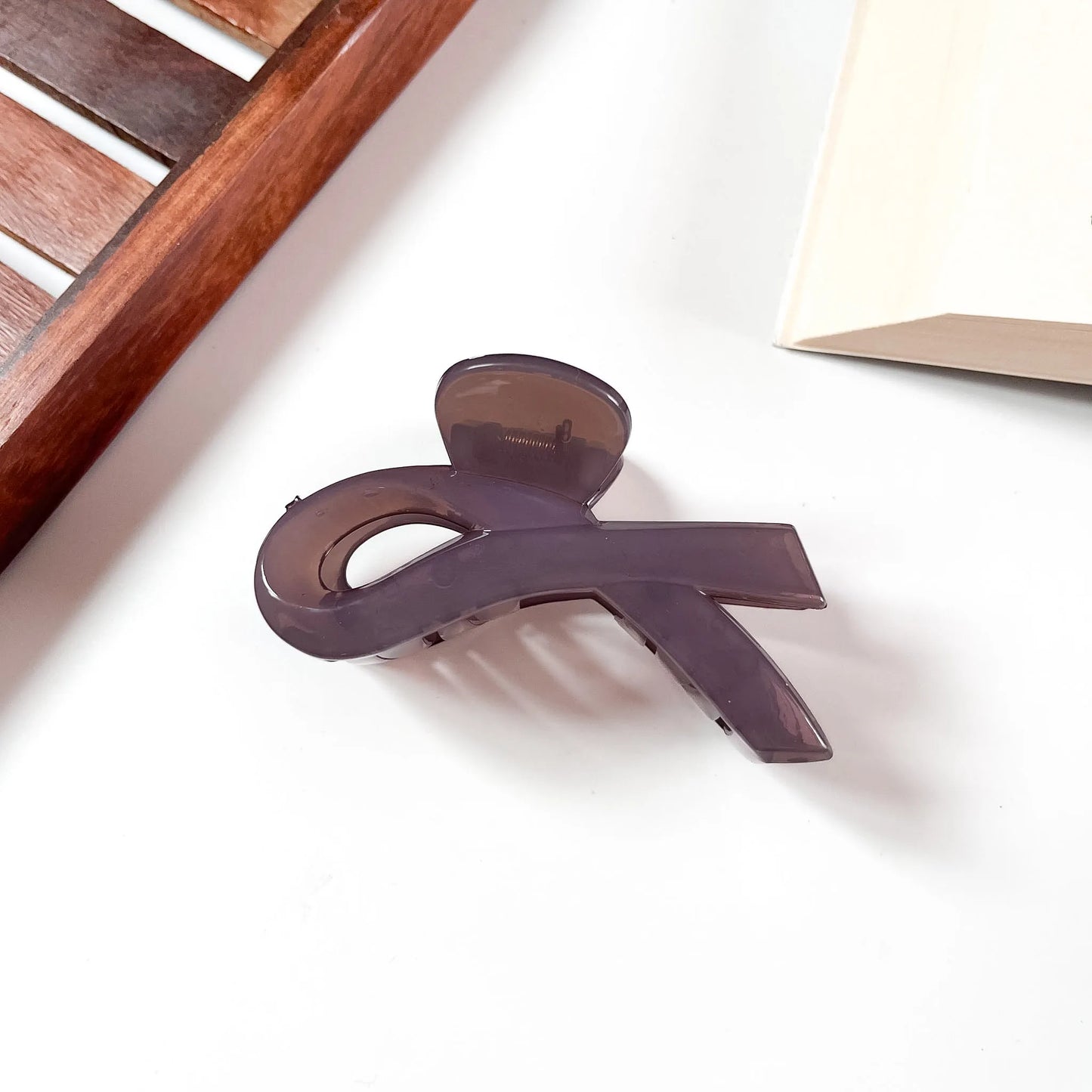 Grape purple large knot claw clip for hair