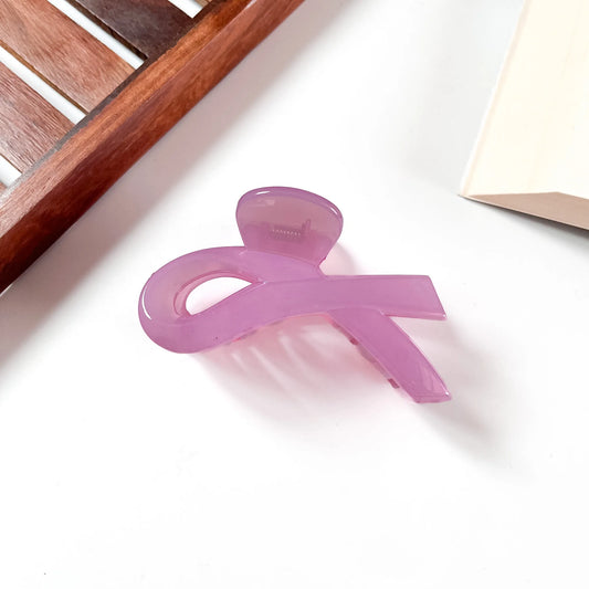 Orchid pink knot claw clip for hair