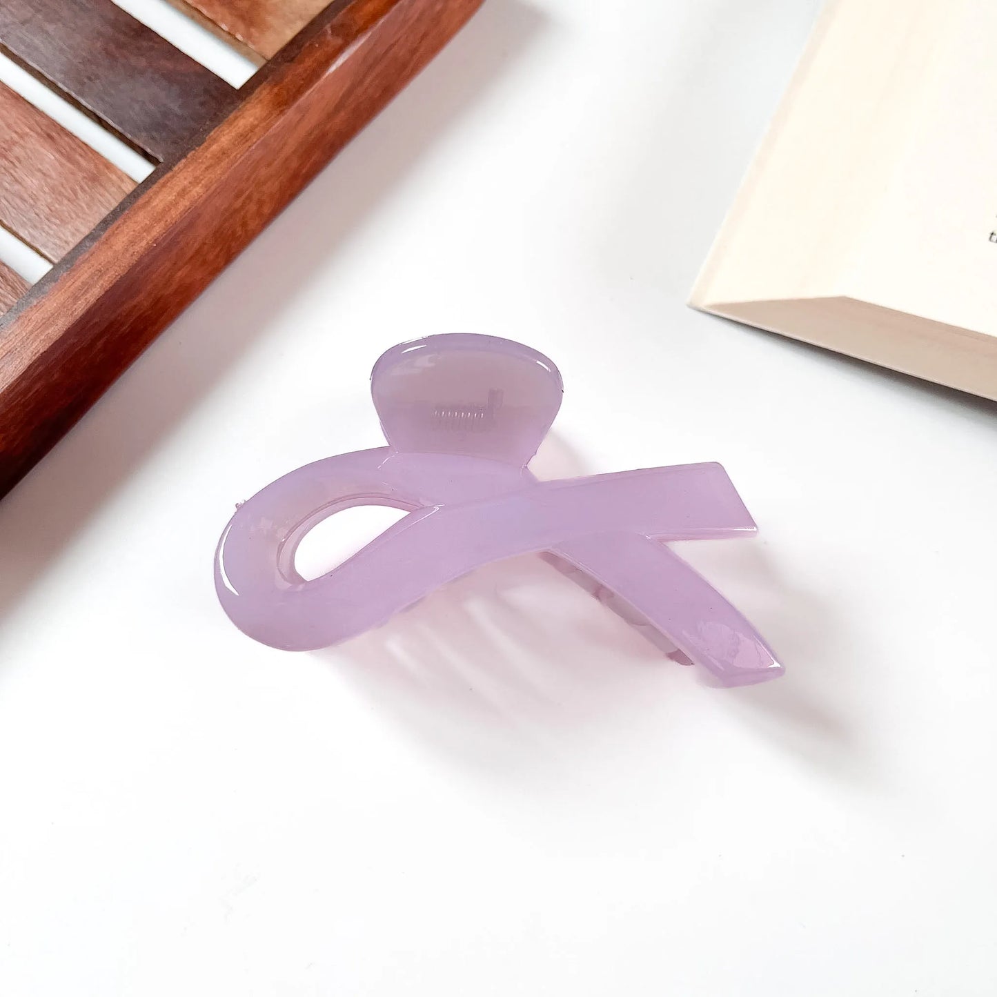 Wisteria purple knot claw clip for hair