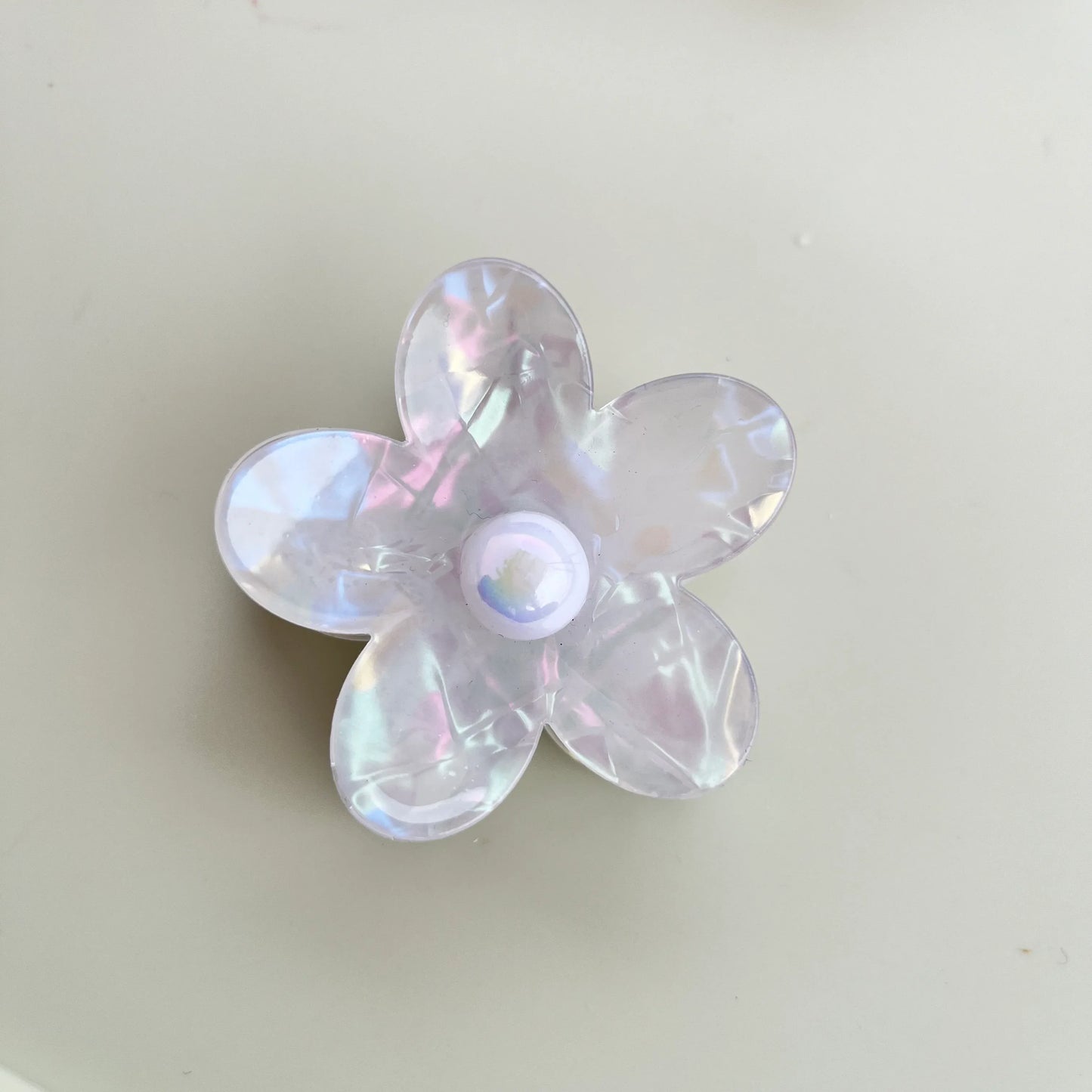 Korean Hair Claw - Flower White