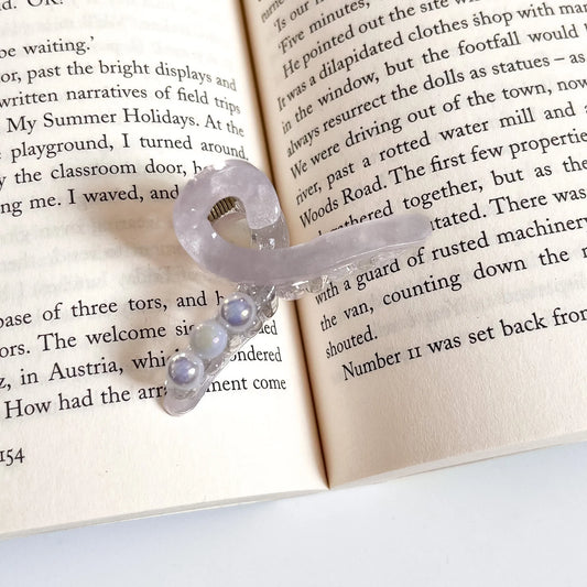 lilac pearl mini claw clip small hair clip for fine hair styling