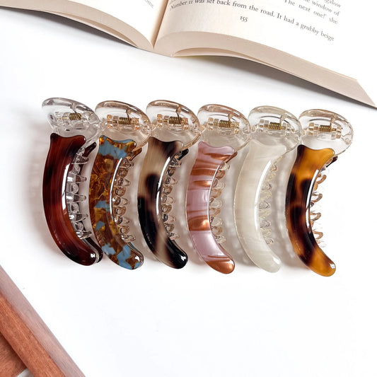 Marble acrylic banana clips in all 7 colours including tortoise and ivory