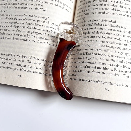 Marble acrylic banana clip dark tortoise